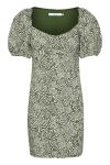 Gestuz - Kjole - Rosille Short Dress - Chive Green Rose