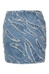 Gestuz - Nederdel - LarisaGZ MW Mini Skirt - Frayered Denim Blue