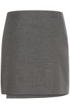 Gestuz - Nederdel - GZpaula Melange MW Wrap Skirt - Dark grey melange