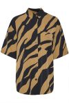 Gestuz - Skjorte - Bothilde SS Shirt - Maxi Zebra Tiger's Eye