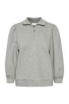 Gestuz - Sweat - Nankita Zipper Sweatshirt - Light Grey Melange