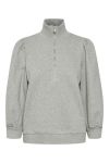 Gestuz - Sweat - Nankita Zipper Sweatshirt - Light Grey Melange