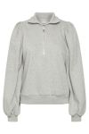 Gestuz - Sweatshirt - Nankita Zipper Sweatshirt - Light Grey Melange