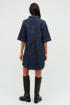 Global Funk - Kjole - Mira-G Dress - Navy Pinstripe