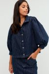Global Funk - Skjorte - Nanaya-G Shirt - Navy Pinstripe 