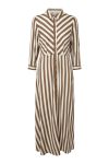 YAS - Kjole - Savanna Long Shirt Dress - Toasted Coconut W White Stripes (Levering midt marts)