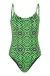 Hunkøn - Badedragt - Lilly Swimsuit - Green Tiger Art Print
