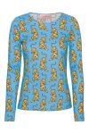Hunkøn - Bluse - Sneaking Tiger Longsleeve - Blue Sneaking Tiger Art Print