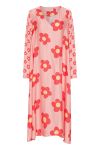 Hunkøn - Kjole - Dawn V-neck Dress - Red Daisy