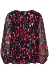 Ichi - Bluse - IH Nalla LS - Poppy Red Print Mix