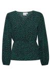 Ichi - Bluse - IH Dara LS - Ditsy Outline Green 