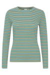 Ichi - Bluse - IH Luiva LS2 - Quetzal Green Multi Stripe