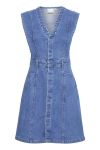 Ichi - Kjole - IH Cally DR - Washed Med. Blue