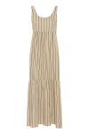 Ichi - Kjole - IA Foxa Striped Maxi Dress - Doeskin/Black stripe