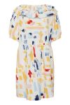 Ichi - Kjole - IH Glover Dress - Multi Color Buff Yellow