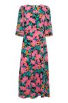 Ichi - Kjole -  IX Klarita DR2 - Shocking Pink Big Flower Print 