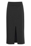 Ichi - Nederdel - IX Kate Long Skirt - Dark Grey Melange