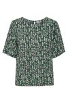 Ichi - T-shirt - Marrakech AOP SS7 - Multicolor/Holly Green