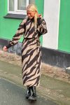 Gestuz - Kjole - Bothilde Midi Dress - Maxi Zebra Black/Walnut