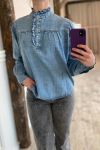Sisters Point - Bluse - UBISA-SH - M. Denim