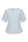 Noella - Top - Indie Flounce Top - Light Blue