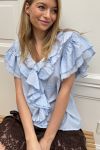 Continue - Top - Ines Fringles - Light Blue (Levering midt april)