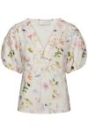 Neo Noir - Top - Irina Flower Blouse - Off White (Levering midt april)