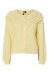 Pieces - Cardigan - Davis LS O-Neck Frill Cardigan - French Vanilla