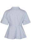 Neo Noir - Bluse - Janelle Stripe Shirt - Blue/Brown Stripe
