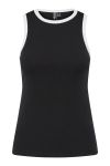 Pieces - Top - May Boxer Tank Top - Black/White Contrast