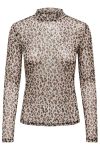 JDY - Bluse - JDY Elsa L/S Highneck Mesh Top - Angora