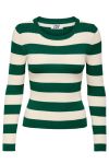 JDY - Bluse - JDY Plum LS O-neck Stripe Pullover Knit - Trekking Green