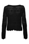 JDY - Bluse - JDY Sun Lay L/S Boatneck Pullover - Black