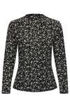 JDY - Bluse - JDY Svan L/S Top - Black/White Flower