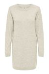 JDY - Kjole - JDY Jenny  LS O-neck short Dress Knt - Oatmeal