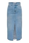 JDY - Nederdel - JDY Bella HW Long Skirt - Light Blue Denim