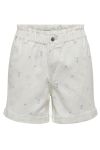 JDY - Shorts - JDY Zizzy Loose HW Shorts - Cloud Dancer/Flower