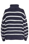 JDY - Strik - JDY Hudson Aya Life L/S Stripe Pull Knit - Sky Captain