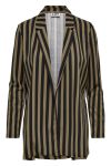 JDY - Blazer - JDY Geggo L/S Blazer - Toasted Coconut/Black Wide Stripe