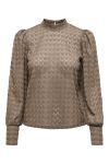 JDY - Bluse - JDY Avery L/S Lace Top - Walnut