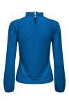 JDY - Bluse - JDY Cathinka L/S Frill Top - Directoire Blue