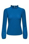 JDY - Bluse - JDY Cathinka L/S Frill Top - Directoire Blue