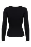JDY - Bluse - JDY Cirkeline Life LS Heart Pullover Knit - Black