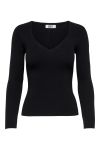 JDY - Bluse - JDY Cirkeline Life LS Heart Pullover Knit - Black