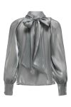 JDY - Bluse - Jdydani L/S Bow Top - Silver