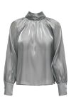 JDY - Bluse - Jdydani L/S Bow Top - Silver