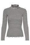 JDY - Bluse - JDY Fransiska L/S Stripe Top - Black/White