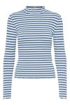 JDY - Bluse - JDY Fransiska L/S Stripe Top - Riviera/White