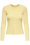 JDY - Fransiska L/S Stripe O-Neck Top - Yellow Cream