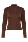 JDY - Bluse - JDY Lea L/S Highneck Top - Chocolate Brown